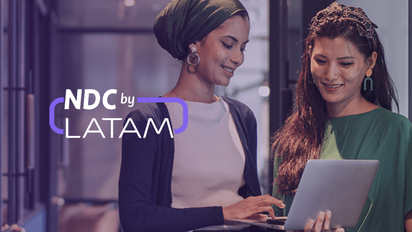 Cartel promocional del NDC de LATAM Airlines.