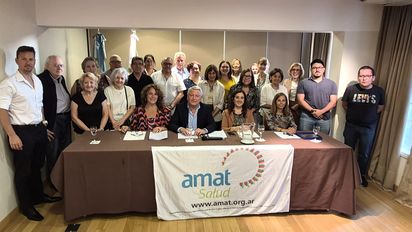 El nuevo Consejo Directivo de AMAT y asociados en el marco de su Asamblea General Ordinaria.