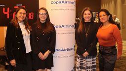 Paola Castaño, gerente regional de Países Andinos de Copa Airlines; Angela Gamba, gerente de Alianzas de Transporte y Proyectos Internacionales de Visit Panamá; Mariluz González, líder en Colombia de Copa Airlines; y Nidia Rodríguez, ejecutiva de ventas de Copa Airlines, participaron en la apertura de la caravana turística y workshop realizado en Bogotá.