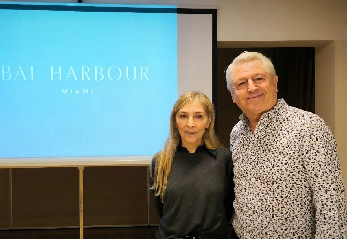 Carmen Florio, representante de Bal Harbour, y Claudio Fernández, presidente de Leisure Express.