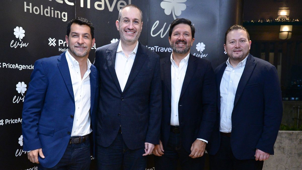 Juan Diego Zapata, director general de Colombia; Rafael Durand, COO; Jorge Restrepo, CEO y Juan Socas, CCO de PriceTravel Holding.