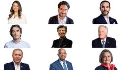 Paloma Valencia; Iván Cepeda; Abelardo de la Espriella; Sergio Fajardo; Claudia López; Miguel Uribe Londoño; Roy Barreras; Luis Gilberto Murillo; Clara López, candidatos a la Presidencia de la República 2026.
