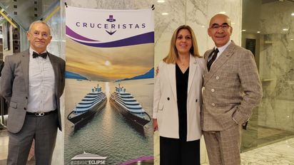 Jaime Rogel, Esthe Pujol, y Erwin Romero presentaron las opciones para Turismo MICE a bordo de los cruceros de Scenic y Emerald.