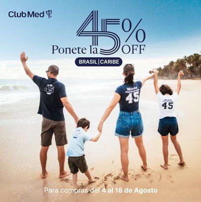 La campaña Ponte la 45 de Club Med contempla reservas entre el 4 y 18 de agosto para viajar a sus resorts de Brasil y el Caribe. - Ladevi Medios y Soluciones La campaña Ponte la 45 de Club Med contempla reservas entre el 4 y 18 de agosto para viajar a sus resorts de Brasil y el Caribe.