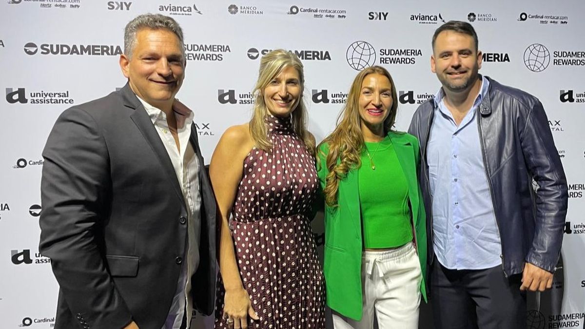 Sudameria: Flavio Novara, Ivana Sarzynski, Astrid Peterson, y Hernán Tocalini en el inicio del evento.