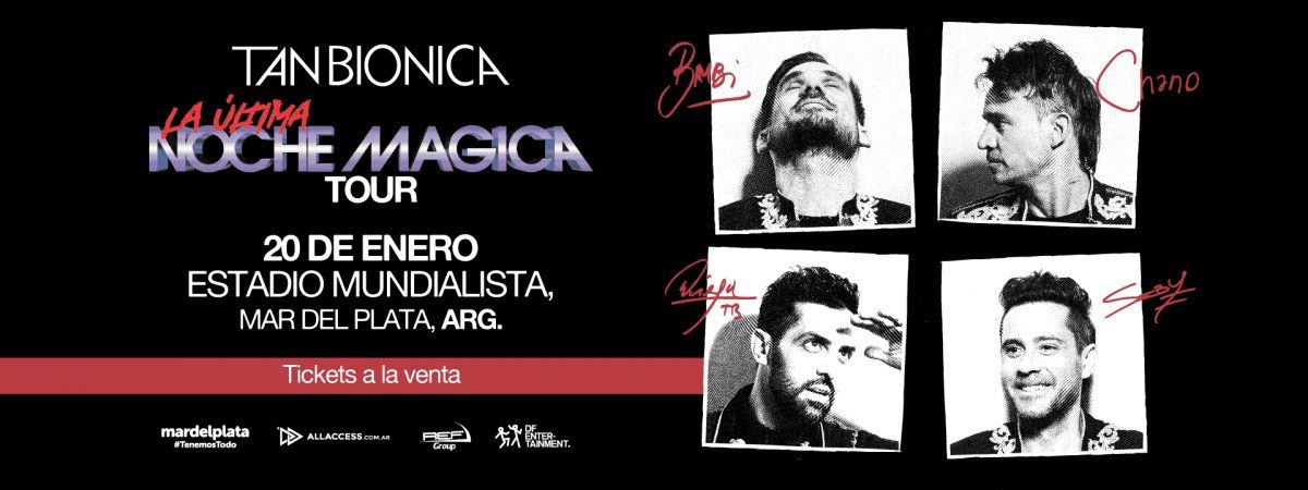 Tan Biónica se presentará en Mar del Plata este verano 2024.