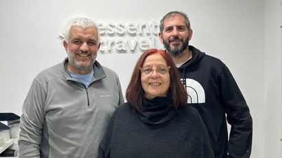 Pablo Viñas, Mónica Cabana y Sebastián Schiaffino, directivos de Essential Travel.