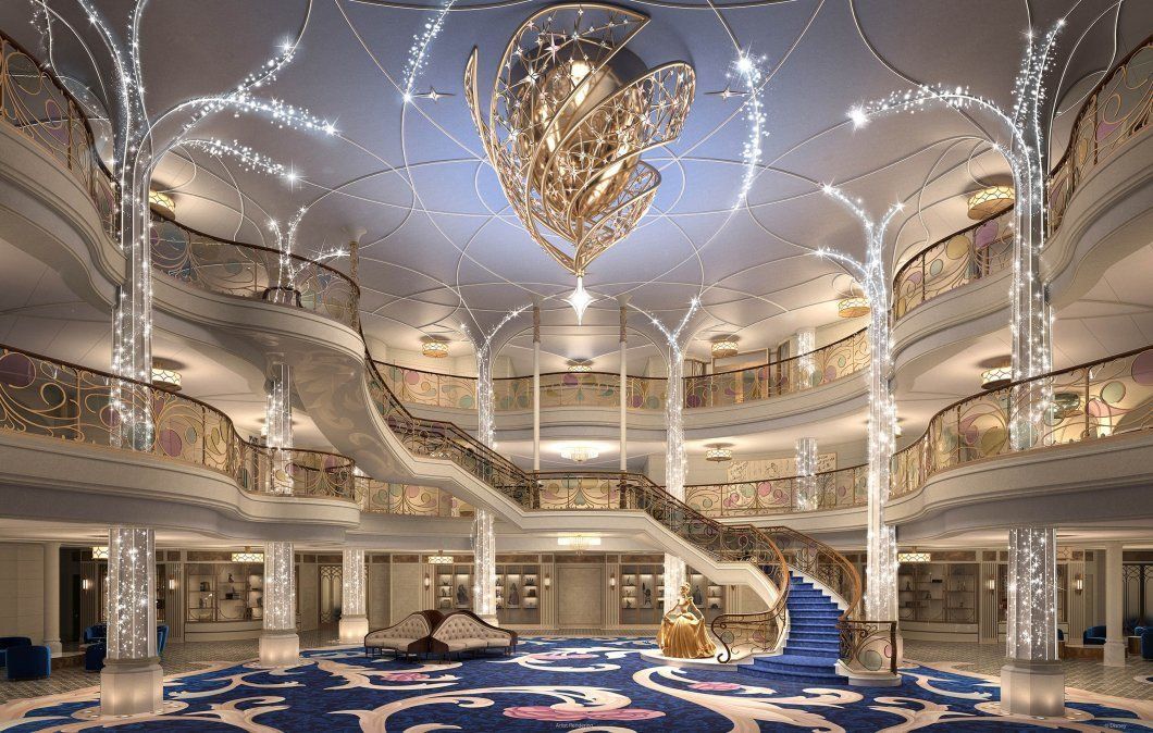 El Grand Hall del Disney Wish estará inspirado en un castillo de hadas.