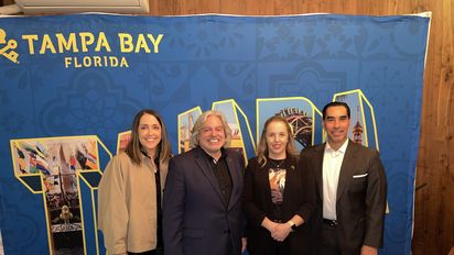 El equipo de Visit Tampa Bay, encabezado por el CEO Santiago Corrada&nbsp; y Rafael Aponte, director general de Aviareps.