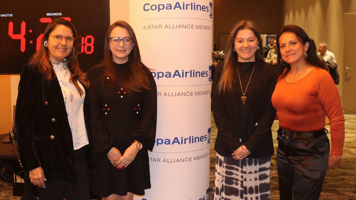 Paola Castaño, gerente regional de Países Andinos de Copa Airlines; Angela Gamba, gerente de Alianzas de Transporte y Proyectos Internacionales de Visit Panamá; Mariluz González, líder en Colombia de Copa Airlines; y Nidia Rodríguez, ejecutiva de ventas de Copa Airlines, participaron en la apertura de la caravana turística y workshop realizado en Bogotá.