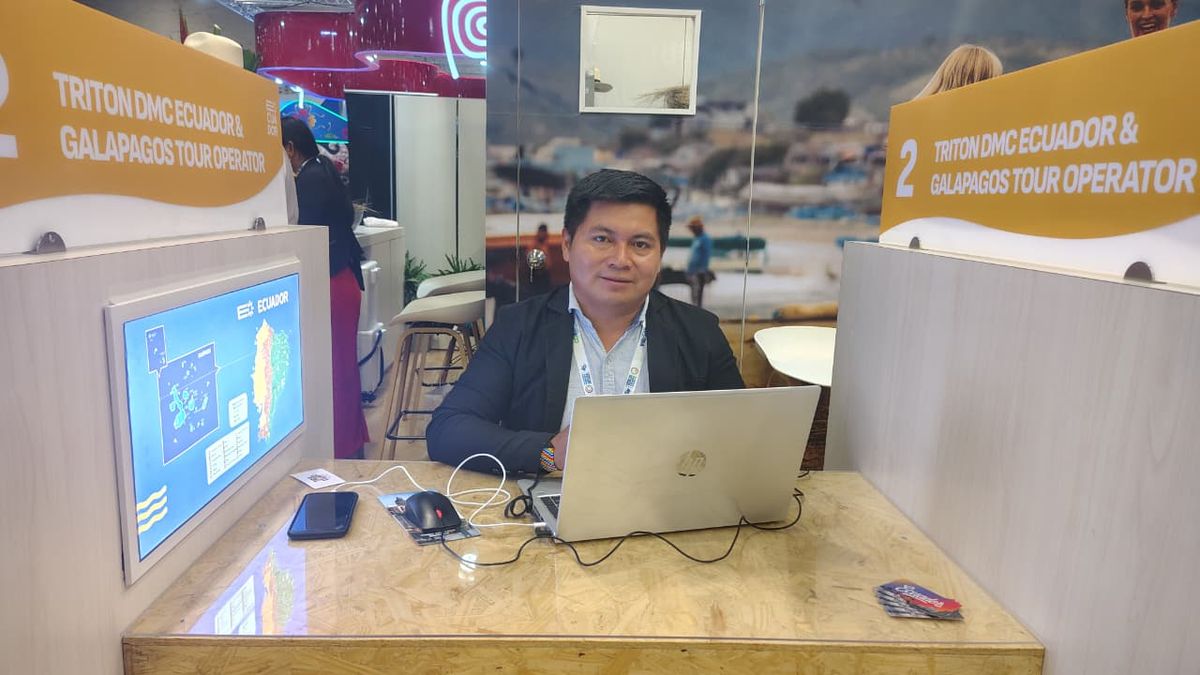 Claudio Ujukam, de GAD Morona Santiago. Vitrina Tur&iacute;stica Anato 2026.