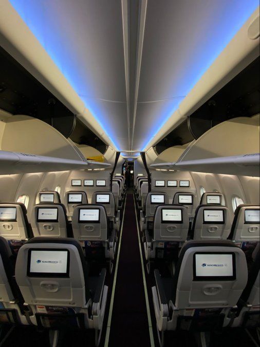 Interior del Boeing 737 MAX 9 de Aeroméxico.