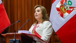 Presidenta Dina Boluarte en su último mensaje a la nación por fiestas patrias 2025.
