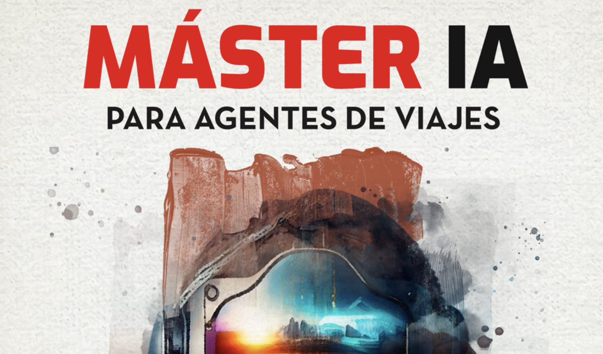Cartel de la segunda edición del master de IA para agencias de viajes.