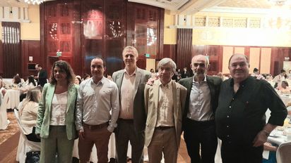 Los directivos de Euroapmundo y de las cuatro operadoras locales al comienzo del encuentro.