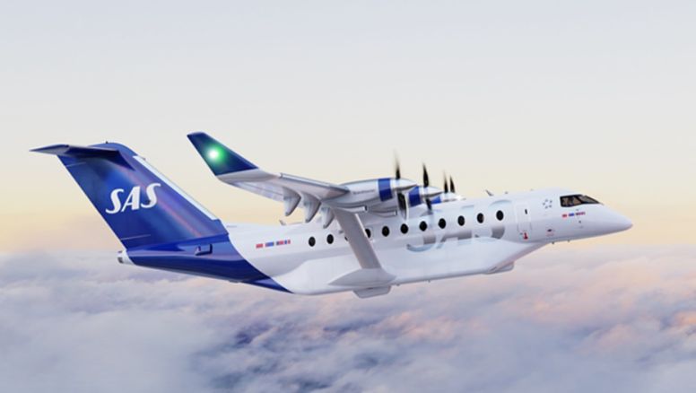 El ES-30 producido por Heart Aerospace, decorado con los colores de SAS.