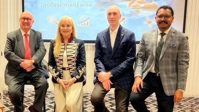 Empresarios mexicanos y españoles durante el lanzamiento de CEO Strategic Hub en el marco de Fitur 2026.