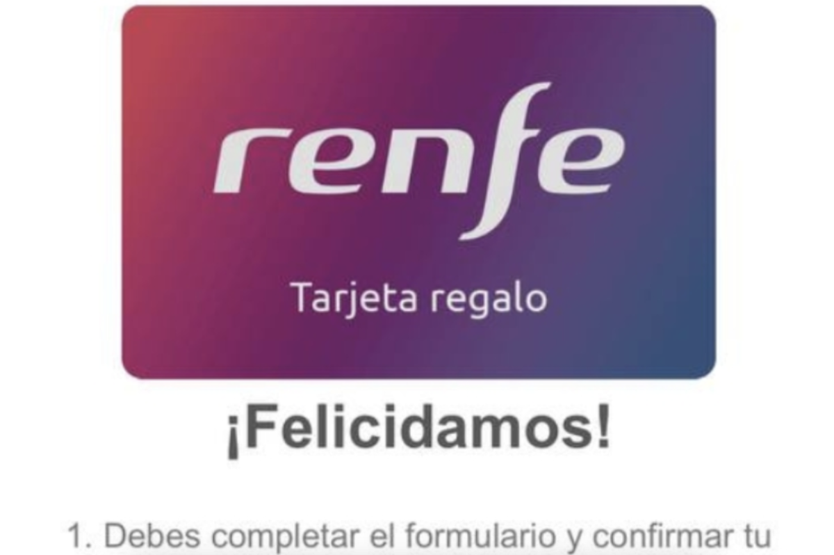Parte de la estafa de tipo phising detectada en la web haciéndose pasar por Renfe.