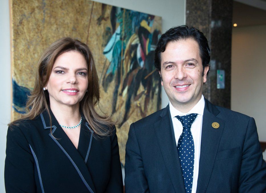 Flavia Santoro, presidente de ProColombia; y Gilberto Salcedo.