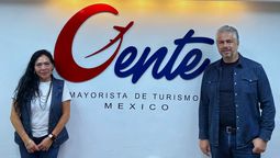 Elsa Hernández, directora de Gente Mayorista de Turismo México; y Maximiliano Cristiano, director general de Gente Mayorista de Turismo.