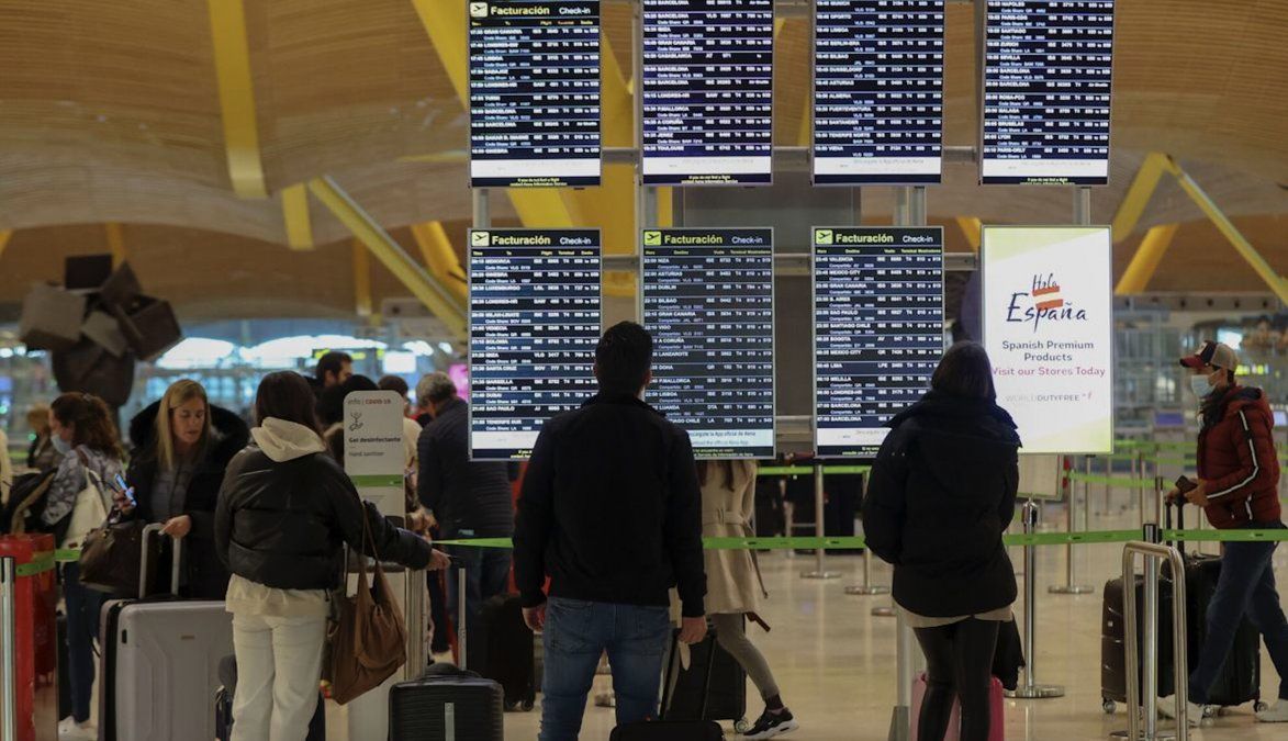 Vuelos retrasados en el aeropuerto de Barajas, en Madrid.