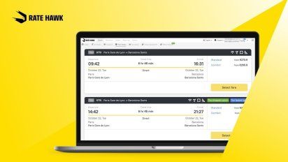 RateHawk incorpora el servicio de reserva de boletos de tren a través de 13 países de Europa.