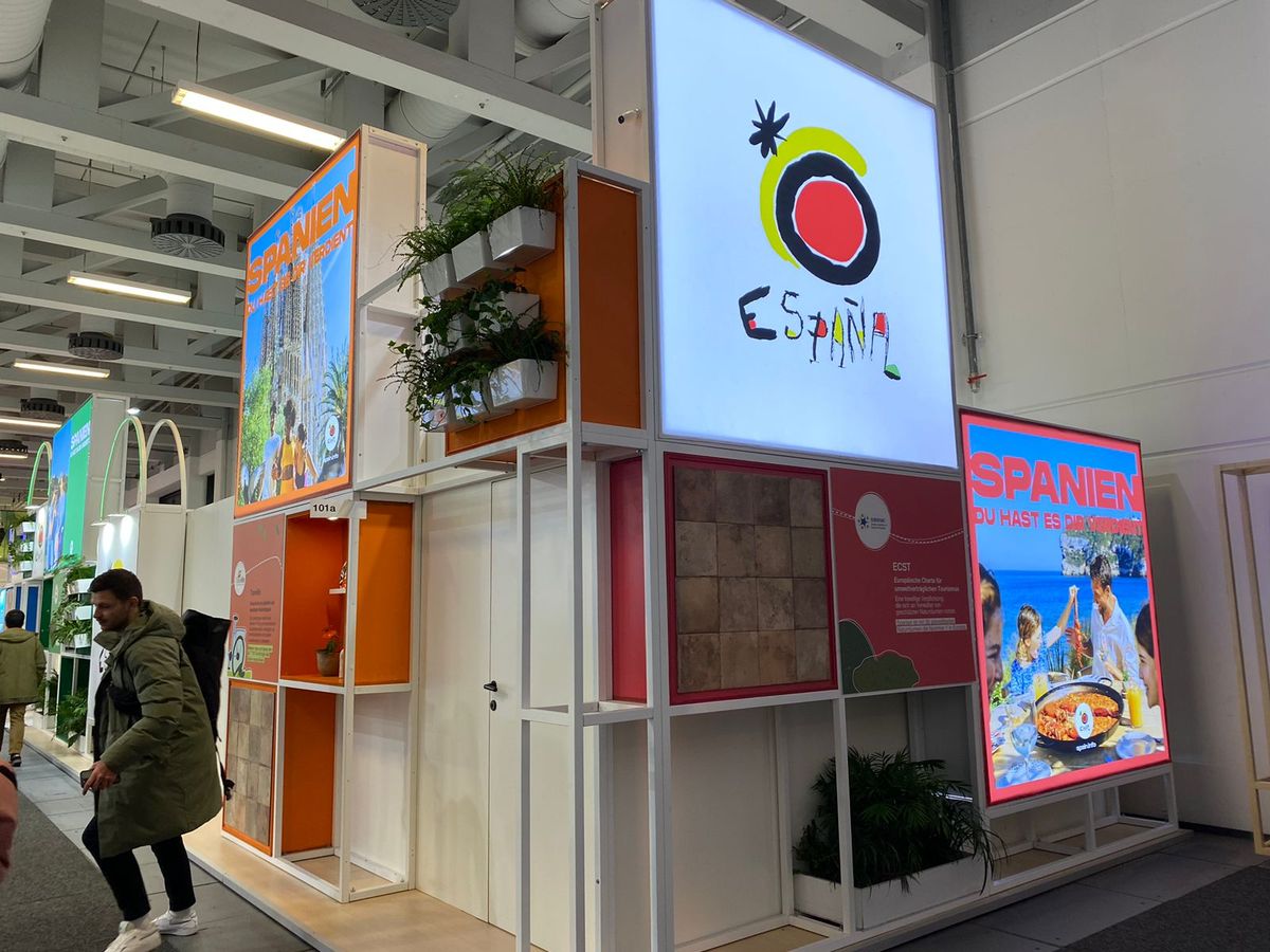 Una de las partes del stand de Turespaña en ITB 2023
