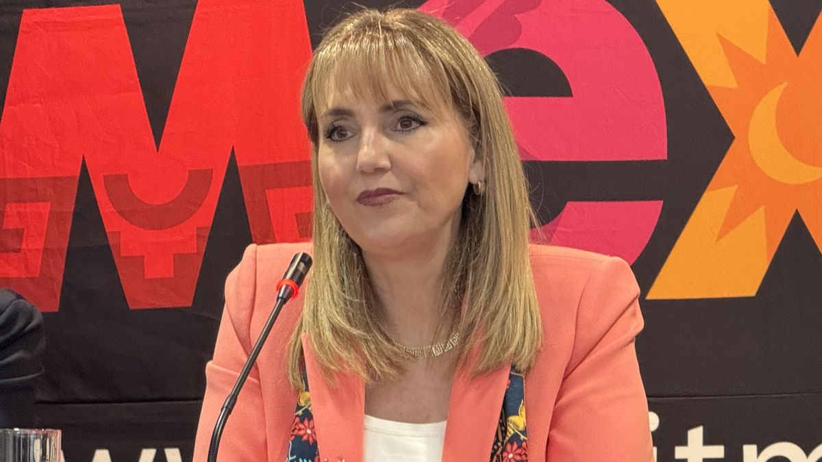 Gloria Guevara Manzo, en una rueda de prensa por su candidatura a liderar ONU Turismo.