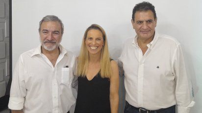 Mariano Iglesias, María Julia Encabo y Ricardo Almirón durante la presentación de la Comisión de Filmaciones de Guanajuato.&nbsp;