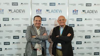 Miguel Hinojosa y Diego Ontañon fueron la cara de Operadora Turística Sierra Madre en la FIT.