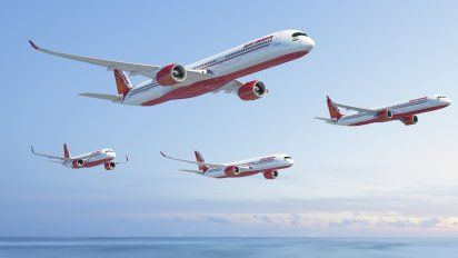 Render de Airbus de los modelos pedidos por Air India.