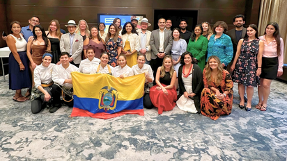 Delegación ecuatoriana en el evento de turismo gastronómico National Geographic Traveller Food Festival.