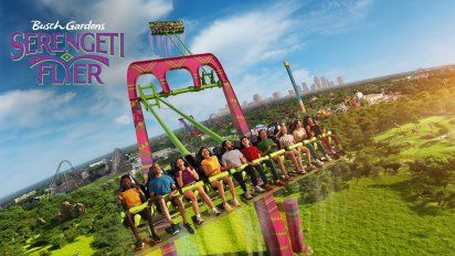 El 27 de febrero abrirá Serengeti Flyer en Busch Gardens, la atracción más alta y rápida del mundo que alcanzará una velocidad máxima de 109 km/h.
