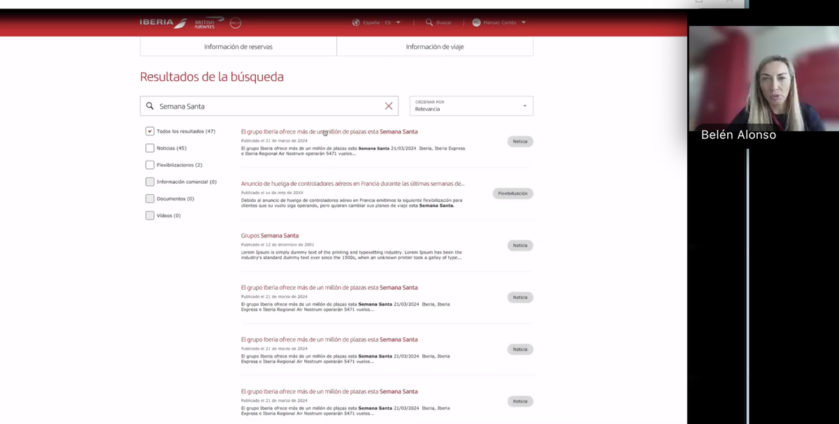 Captura de la nueva web de agencias de viajes de Iberia.