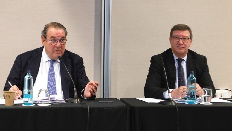 Juan Molas, presidente de la Mesa del Turismo de Espana, durante la primera Asamblea de 2023.