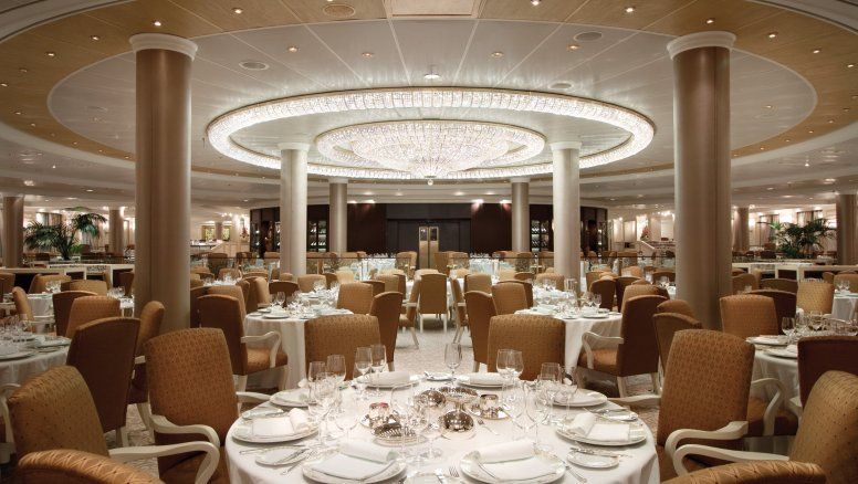 The Grand Dining Room, lujo extremo a bordo de Oceania Cruises.