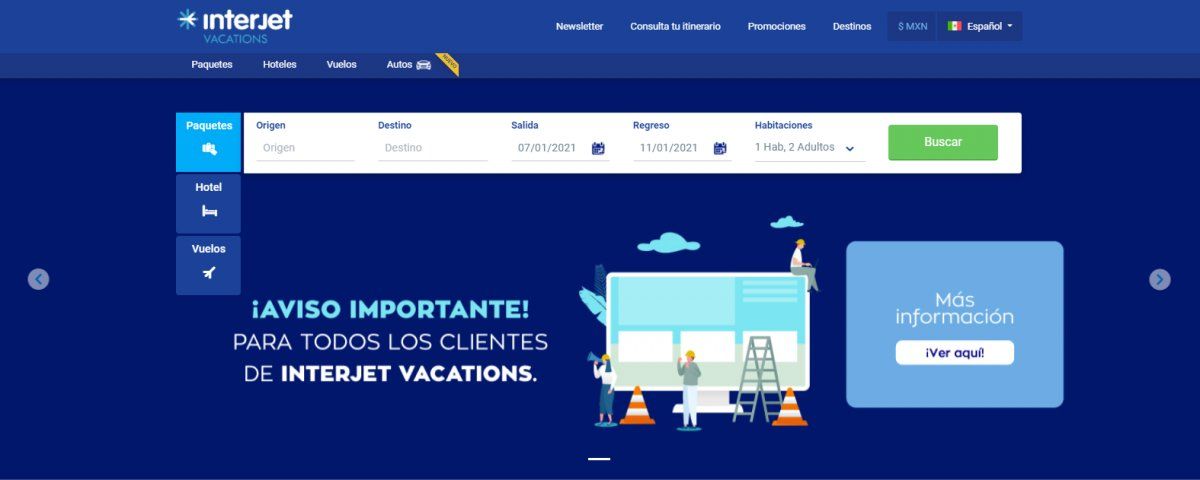 Interjet Vacations se declara en quiebra.