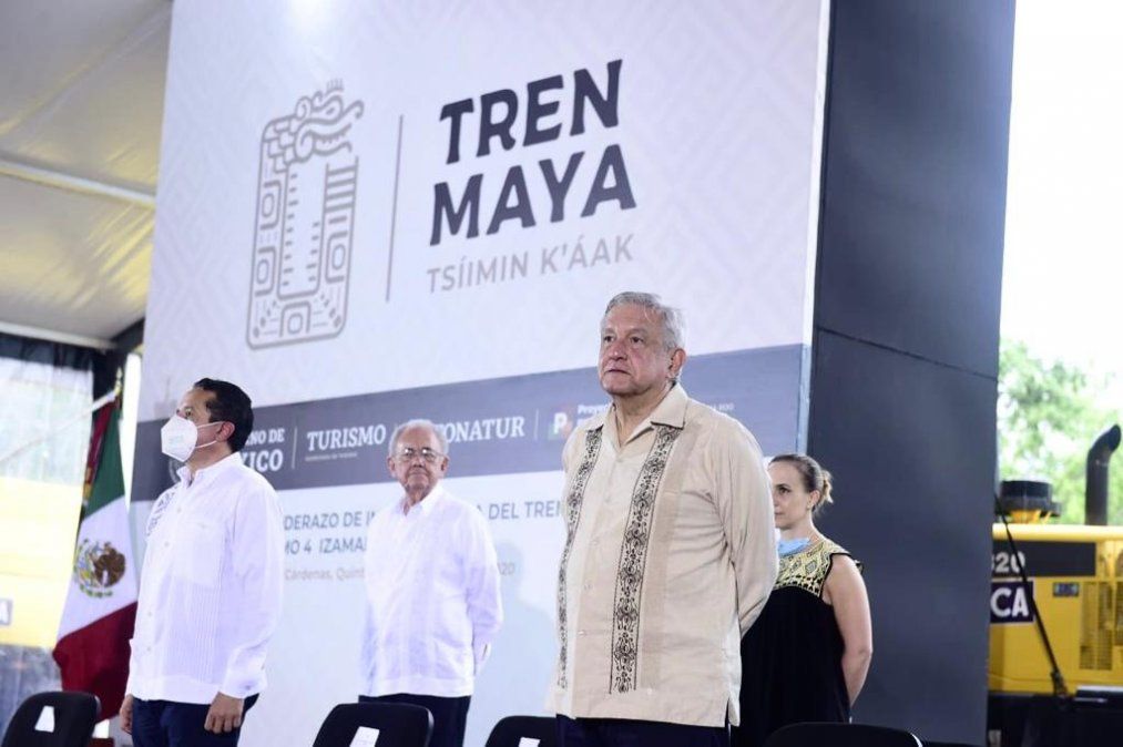 Ceremonia de inauguración de las obras del Tren Maya en Quintana Roo.&nbsp;