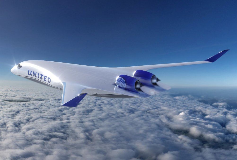 Render del Z4 de JetZero, con los colores de United Airlines. - Ladevi Medios y Soluciones Render del Z4 de JetZero, con los colores de United Airlines.