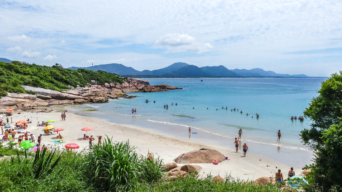 Con más de 40 playas, Florianópolis destaca por su diversidad de paisajes, surf, naturaleza y ambiente relajado en temporada estival.