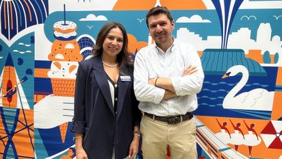 Johana Pardo, training manager de Visit Orlando y Santiago Peláez, gerente general de Unión de Representaciones.