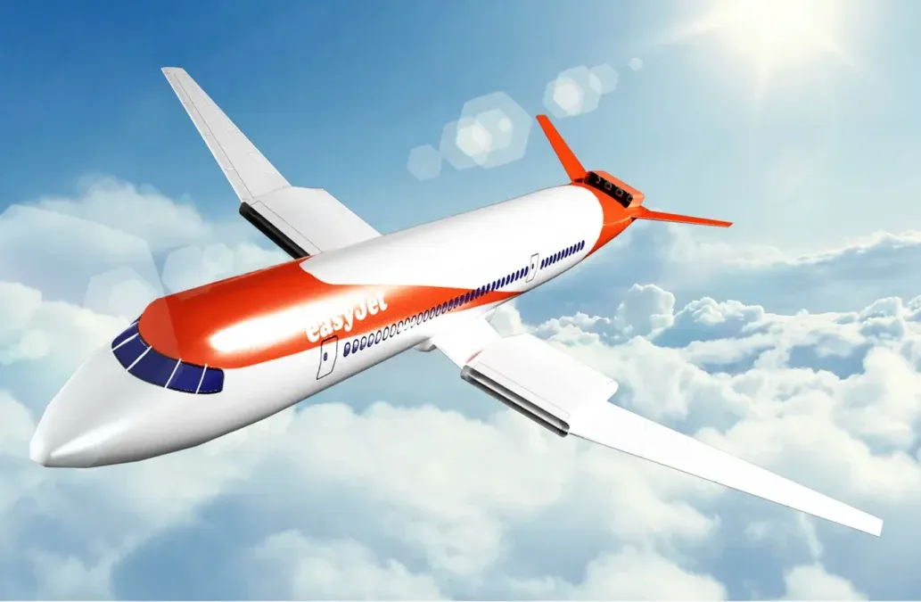 El Wright 1, un avión eléctrico, con los colores de la low cost Easyjet. El proyecto todavía no es una realidad.
