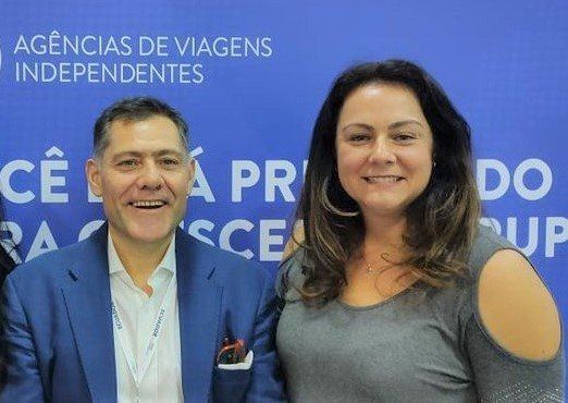 Marcelo Capdevila y Claudia Bagna durante la presentación de Grupo GEA en la WTM Latin America