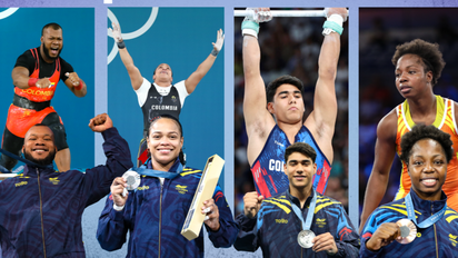 Los medallistas olímpicos de Colombia celebraron sus victorias y mostrando con orgullo las regiones que los vieron crecer