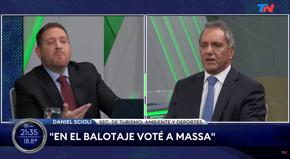 Jonatan Viale entrevistó a Daniel Scioli en el programa que conduce en TN.