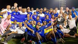 La selección de Curazao celebra la histórica clasificación al Mundial 2026, la primera en la historia del destino.