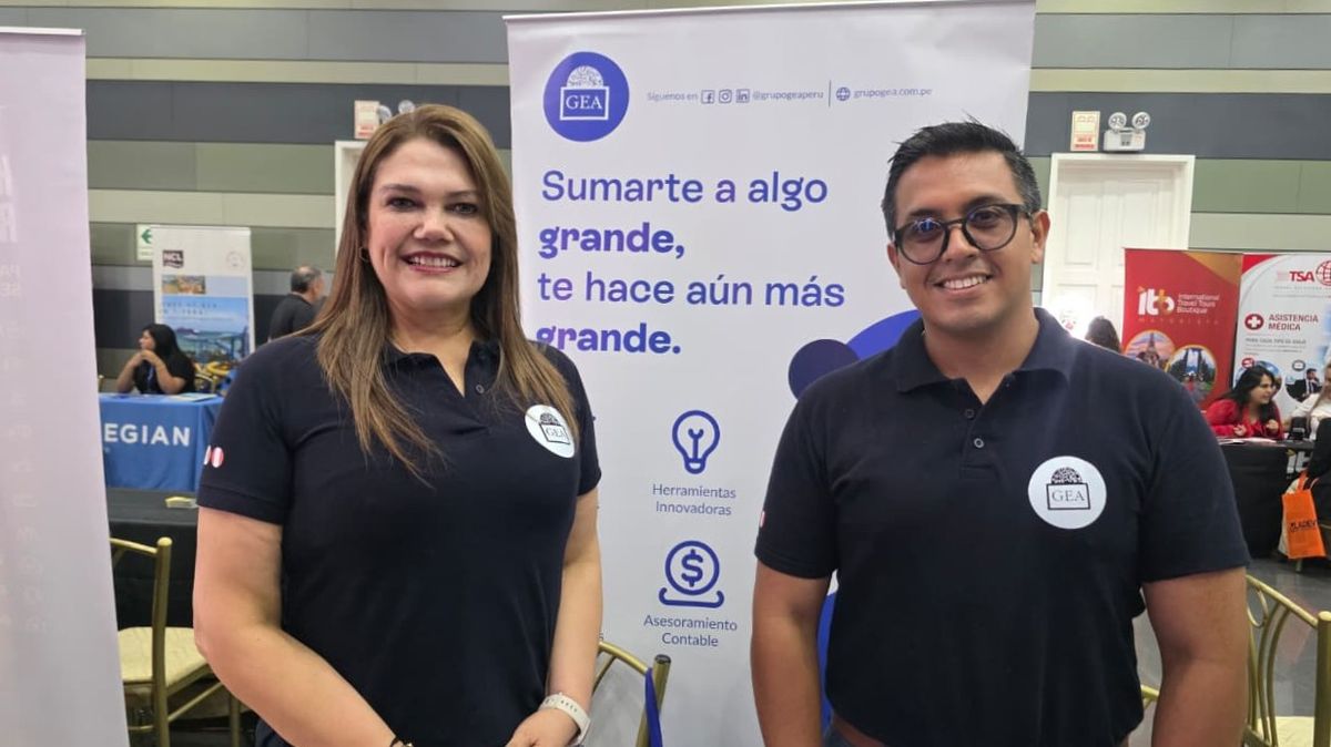 Sonia Postigo y David Silva, de Grupo GEA Perú. Sonia Postigo y David Silva, de Grupo GEA Perú.