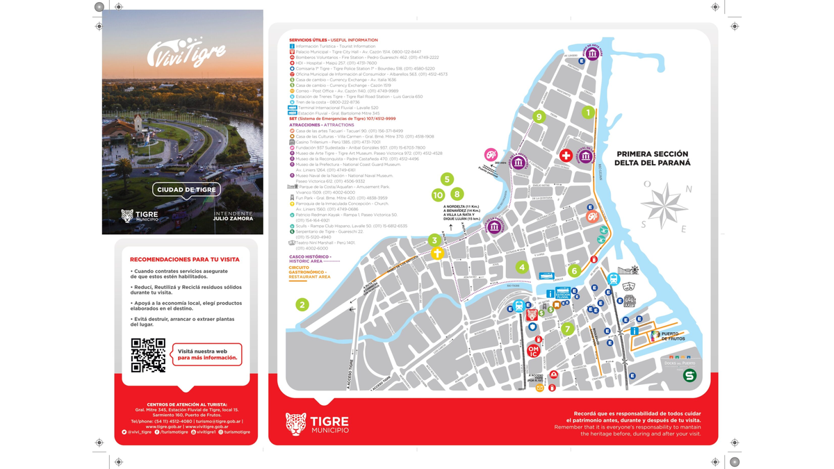 Así se ve el mapa turístico digital de la Ciudad de Tigre.