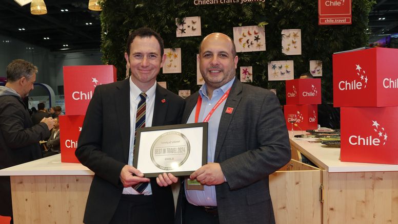 Cristóbal Benítez, director del Servicio Nacional de Turismo (Sernatur) recibió el reconocimiento durante la participación de Chile en WTM Londres.