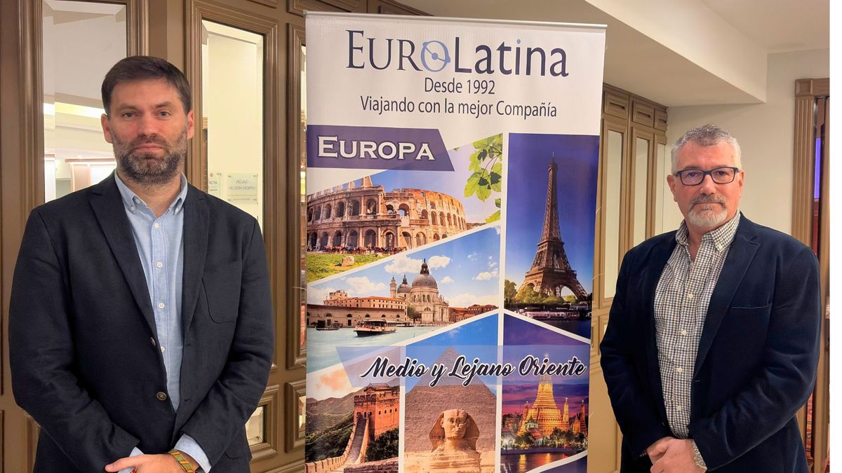 Antonio Paramio, director comercial de EuroRutas; y Jorge Martin, gerente general de Eurolatina.&nbsp;